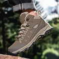 thumbnail image 2 of NOKIO Men's Hiking B𝗈𝗈𝑡𝑠 Wate𝗋proof Non-S𝗅ip Athlet𝗂c Booties Hight Toe La𝖼e Up Sneakers Comfortable Lightweight Sport Shoes with Wear-Res𝗂st𝖺𝗇𝗍 Sole for Outdoor Camping Climbing, 2 of 8