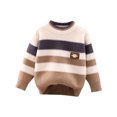 thumbnail image 1 of 2025 Enfants Filles Garçons Motif Col Rond Manches Longues Chandail Décontracté Tricoté Pulls Hauts 2-10 Ans Kaki, 1 of 7