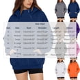thumbnail image 3 of ECHFIPROM Womens Hoodies with Pocket Oversized Long Sleeve Purple Solid Color Casual Womens 1/4 Zip Hooded Daily Basic Top,M, 3 of 7