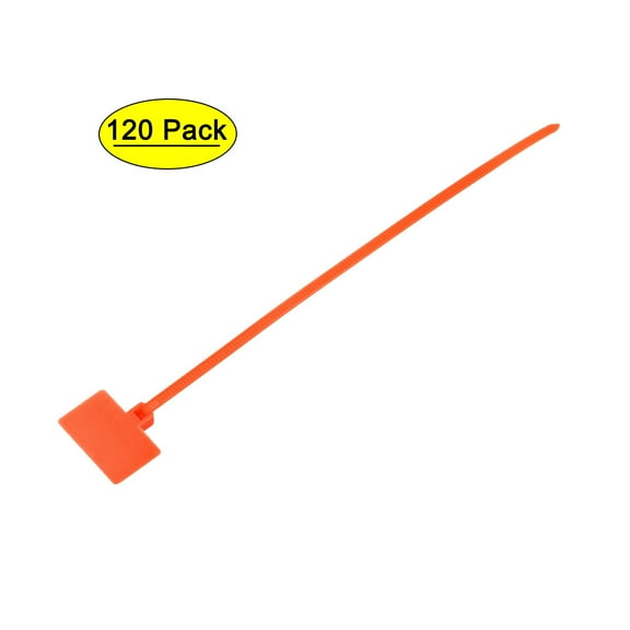 Uxcell 6 Inch Orange Cable Zip Ties Label Tag Mark Self-Locking Nylon Wire Strap 120 Pack