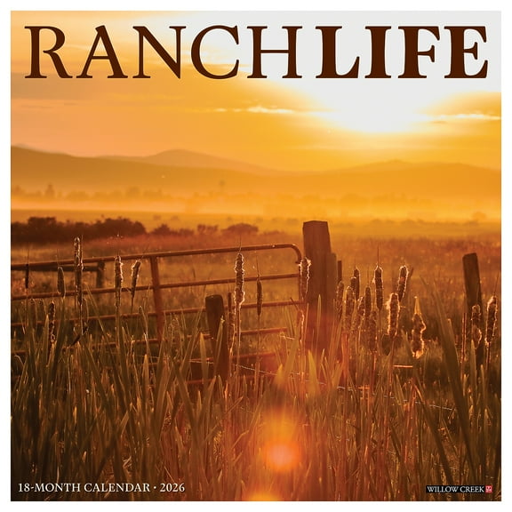 Willow Creek Press, Ranch Life 2026 Wall Calendar, 12'' X 12'', 18-Month Calendar with Stapled Binding