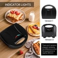 thumbnail image 6 of Sandwich Maker With Non-stick Deep Grid Surface For Egg  Ham Steaks Compact Electric Grill Tostadora De Pan Black Etl Certificated Roy, 6 of 9