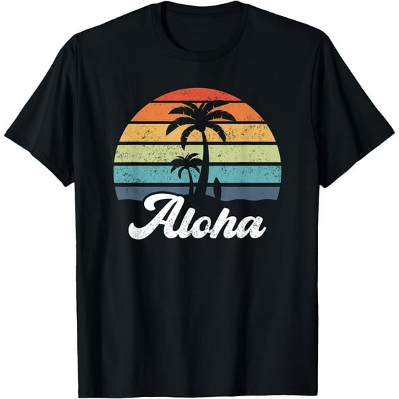 Aloha Hawaii Hawaiian Island Palm Beach Surfboard Surf Unisex T-Shirt for Men Women