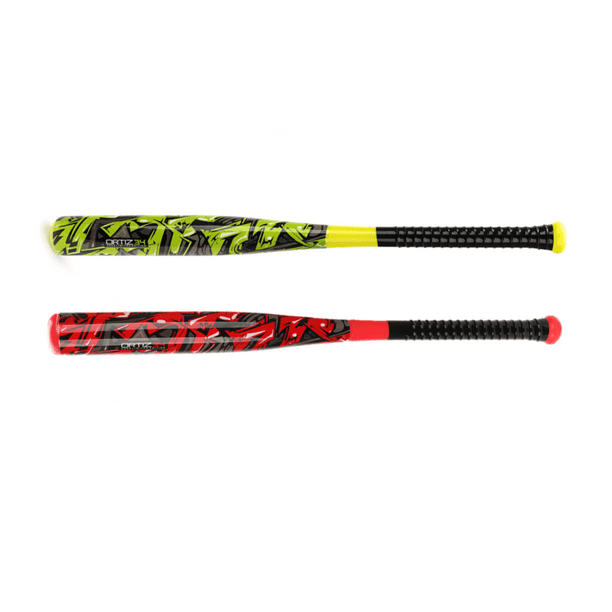 Ortiz34 Printed Plastic Bat & Ball Set, Colors May Vary (Red or Volt