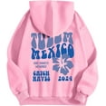thumbnail image 4 of Pink Graphic Hoodie For Women 2024 Cute Preppy Sweatshirt Long Sleeve Drawstring Pullover Tops With Pockets, 4 of 5