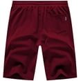 thumbnail image 6 of QPNGRP Men's Workout Stretch Shorts Casual Drawstring Elastic Zipper Pockets Burgundy 34, 6 of 8