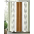 thumbnail image 2 of Shower Curtain Sage Green Boho Shower Curtains for Bathroom, Waterproof Polyester Shower Curtain Set with Hooks, Extra Long 72" x 96" Brown Stripes Bohemian Style, 2 of 6