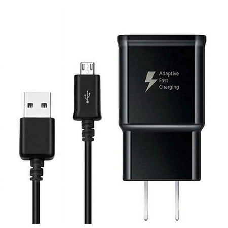for Huawei Honor 6X Adaptive Fast Charger Micro USB 2.0 Charging Kit [1 Wall Charger + 5 FT Micro USB Cable] Dual voltages for up to 60% Faster Charging! Black
