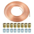 thumbnail image 1 of 1 juego de 25 pies de 5/16 pulgadas OD kit de tubo de línea de freno flexible recubierto de cobre bobina de rollo de tubo de línea de freno con 16 accesorios de bengala invertida, 1 of 1