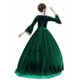 thumbnail image 2 of Gibobby Vestido sexy Vestidos de mujer Vintage cuello cuadrado Patchwork encaje cuartos manga hasta el suelo vestidos góticos de(Verde, XXXL), 2 of 5