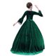 thumbnail image 2 of Gibobby Vestidos de fiesta Vestidos vintage de mujer con cuello cuadrado de encaje de retazos de manga cuartos hasta el suelo vestidos góticos de（Verde， L), 2 of 5