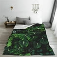 thumbnail image 5 of Honeii Lush Foliage Green Plant Print Fleece Blanket - Throw Blanket for Bed, Sofa, Couch, Camping, and Travel , Microplush Ultra Soft Warm Blanket-60"x50", 5 of 7