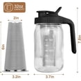 thumbnail image 7 of 64 oz Mason Jar Pitcher with Stainless Steel Filter, Pour Spout Handle Lid, Heavy Duty Glass Airtight & Leak-Proof for Iced Coffee,Tea & Lemonade, 7 of 7