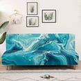 thumbnail image 3 of Yuyamidu Blue Marble Waterproof Futon Cover Modern Stretch Futon Couch Cover with Elastic Edge Breathable Rv Jackknife Sofa Covers Soft Furniture Protector, 3 of 8