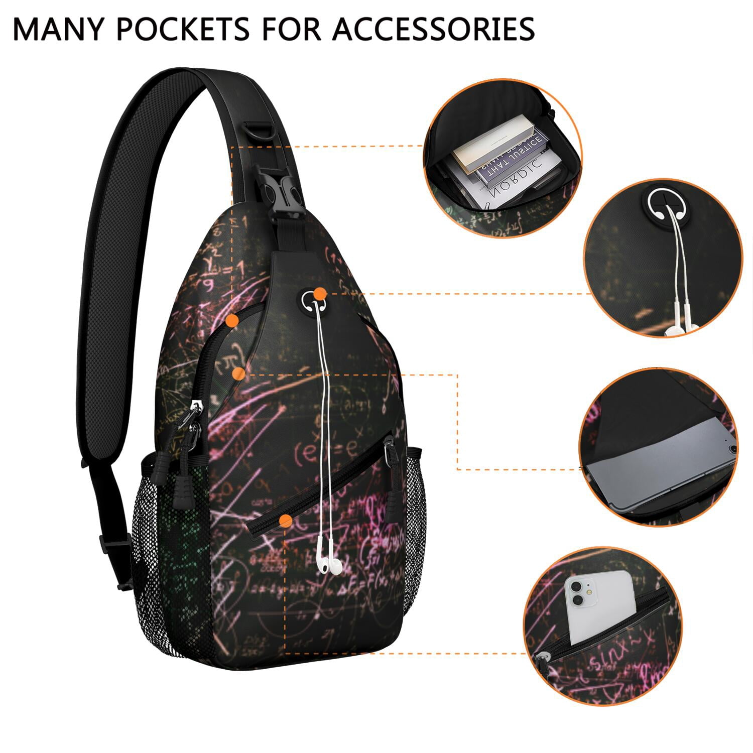 Science Rules Sling Bag for Hiking & Travel Anti-Theft Crossbody Bag with Spacious Pockets Durable Chest Backpack for Outdoor Adventures & Daily Commuting