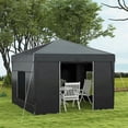 thumbnail image 2 of GVN Backyard Garden Canopy, Camping Canopy Screen Tent,9.7' x 9.7' Pop Up Canopy with Sidewalls, Portable Canopy Tent with 2 Mesh Windows, Carry Bag, Black, 2 of 10