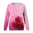 thumbnail image 4 of SOMOWI Chandails de la Saint-Valentin pour Femmes, Imprimé, Col Rond, Coupe Ajustée, Chandail à Enfiler, Manches Longues, Entraînement, Blouse Ample, Rose, Vêtements d'Hiver, TG, 4 of 5
