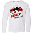 thumbnail image 3 of Inktastic My Daddy Loves Me with Cute Ladybugs Long Sleeve Youth T-Shirt, 3 of 5