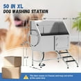 thumbnail image 5 of Jocisland 50 in L Professional Dog Washing Station with Stairs, 304 Stainless Steel Pet Bathtub Features Adjustable 3-Flow SJocislandrhead, Removable Grates, Easy Cleaning Pet Wash Tub (Right), 5 of 9