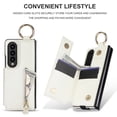 thumbnail image 5 of ELEHOLD for Samsung Galaxy Z Fold 3 Wallte Case, Premium Leather Ring  Zipper Credit Card Cash Slot Magnetic Clasp Kickstand Heavy Duty Protective for Samsung Galaxy Z Fold 3,White, 5 of 9