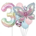 thumbnail image 6 of 9Pcs Butterfly Balloon Birthday Decorations Set 38Inch Aluminum Foil Number Purple Butterfly Balloons for Birthday Party Decor, 6 of 6