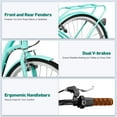 thumbnail image 5 of Gaonala 26 inch Cyan Cruiser Bike for Women with Basket  7-Speed Hybrid Beach City Commute Bicycle, 5 of 7