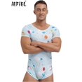 thumbnail image 2 of Mono Sexy de manga corta con botones en la entrepierna para hombre, pijama, mono con estampado de dibujos animados, ropa de dormir, traje de baño, 2 of 5