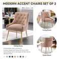thumbnail image 5 of SEYNAR Modern Velvet Dining Chairs Set of 2, Tufted Back Accent Chair for Living Room,Pink, 5 of 6