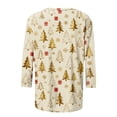 thumbnail image 4 of Hvogkswy Christmas Shirts for Women Oversize Crewneck 3/4 Sleeve T-Shirts Trendy Holiday Print Casual Home Pullover Tops, Gifts for Women, 4 of 5
