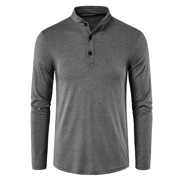 Wavsuf Mens Sweatshirts Solid with Pockets Button Casual Gray Blouse Tops Size XL