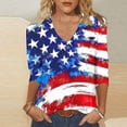 thumbnail image 7 of Gamivast 4Th of July Patriotic Tunic Tops for Women USA American Flag 3/4 Sleeve V Neck Stars And Stripes Casual Loose Fit Stretchy Soft Summer Tops, 7 of 7