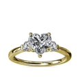 thumbnail image 1 of 0.70 Carat Excellent Heart Shape Genuine Diamond Latest Design Three Stone Engagement Ring for Ladies Solid 18K Yellow Gold Size 7.5, 1 of 8