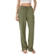 thumbnail image 1 of Lucakuins Pantalones de pierna ancha para mujer, cintura elástica con cordón, pantalones largos sueltos sólidos, ropa de calle para uso diario informal Lucakuins moda, 1 of 9