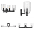 thumbnail image 6 of Prominence Home Hansley Matte Black 3-Light Vanity with Clear Glass, 6 of 15