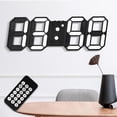 thumbnail image 3 of Reloj de pared LED 3D, reloj des Digital con Control remoto, temporiza Digital/temperatura/fecha, para almacén/oficina/hogar/sala de estar Luz blanca Baoblaze Reloj de pared digital, 3 of 8