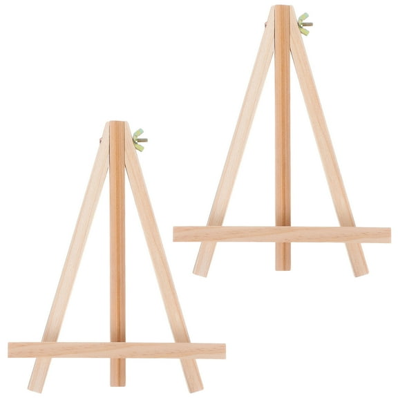 Toyvian 2Pcs Triangle Easels Light Yellow Wooden Painting Holder for Display