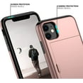 thumbnail image 4 of iPhone 11 Case with Card Holder Heavy Duty Protective Dual Layer Shockproof Hidden Card Slot Slim Wallet Case for iPhone 11 for Men&Women(Rose Gold), 4 of 13