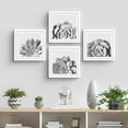 thumbnail image 3 of PixonSign Framed Wall Art Collage Print Gallery Set Duotone Lilypad Succulent Variety Nature Wilderness Photography Realism Chic Fun Black and White for Living Room, Bedroom, Office - 12"x12"x4 WHITE, 3 of 6