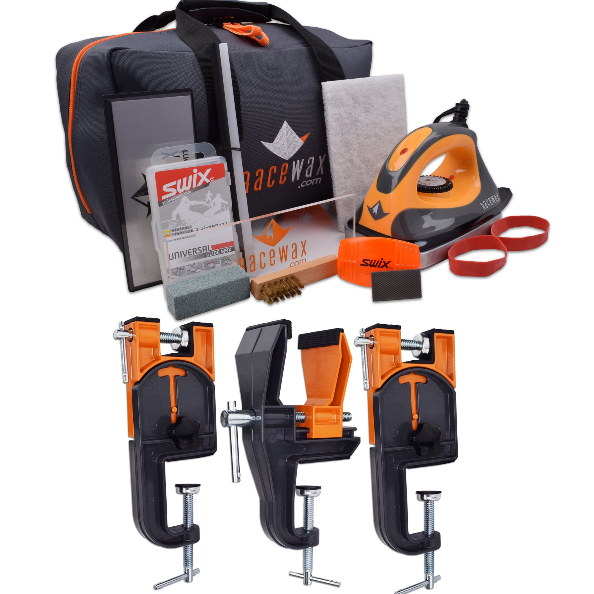 Accepts Snowboard Adapter RaceWax Uni Ski Wax Tuning Kit Plus Ski Vise