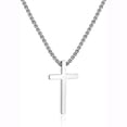 thumbnail image 2 of Collar con cruz de acero de titanio europea y americana para hombres y mujeres, accesorios de hip hop, colgante con letras, accesorios colgantes versátiles, 2 of 6