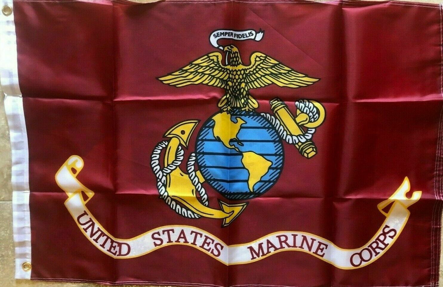 USMC US MARINES 3x5 Rough Tex 150D Nylon ® Flag 4 Rows Sewing UV Protected USA 