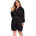 thumbnail image 2 of GFDYREE Women's Plus Size Satin Robes Plus Size Silky Kimonos Robes Sleepwear,Short, 2 of 5