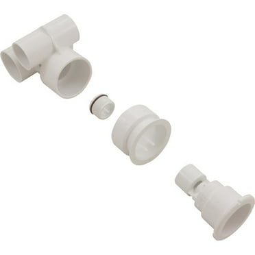 Waterway Plastics 229-1110 1.5 in. Spigot Air x 2 in. Spigot Water Threaded Ring & Niche Poly Storm Thread in Tee Body Assembly, White - 15 Per Case