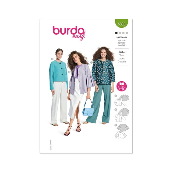 Burda Style Sewing Pattern 5830 - Misses' Jacket, Size: A (8-22)