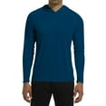 thumbnail image 5 of BRDFRL Men's Sun Protection Hoodie Shirts Long Sleeve UPF 50+ Swim Fishing Shirt with Hood Lightweight Rash Guard UV SPF Dark Blue L, 5 of 7