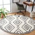 thumbnail image 2 of SAFAVIEH Marrakesh Xzavier Diamond Polyester Area Rug, Ivory/Dark Grey, 6'7" x 6'7" Round, 2 of 8