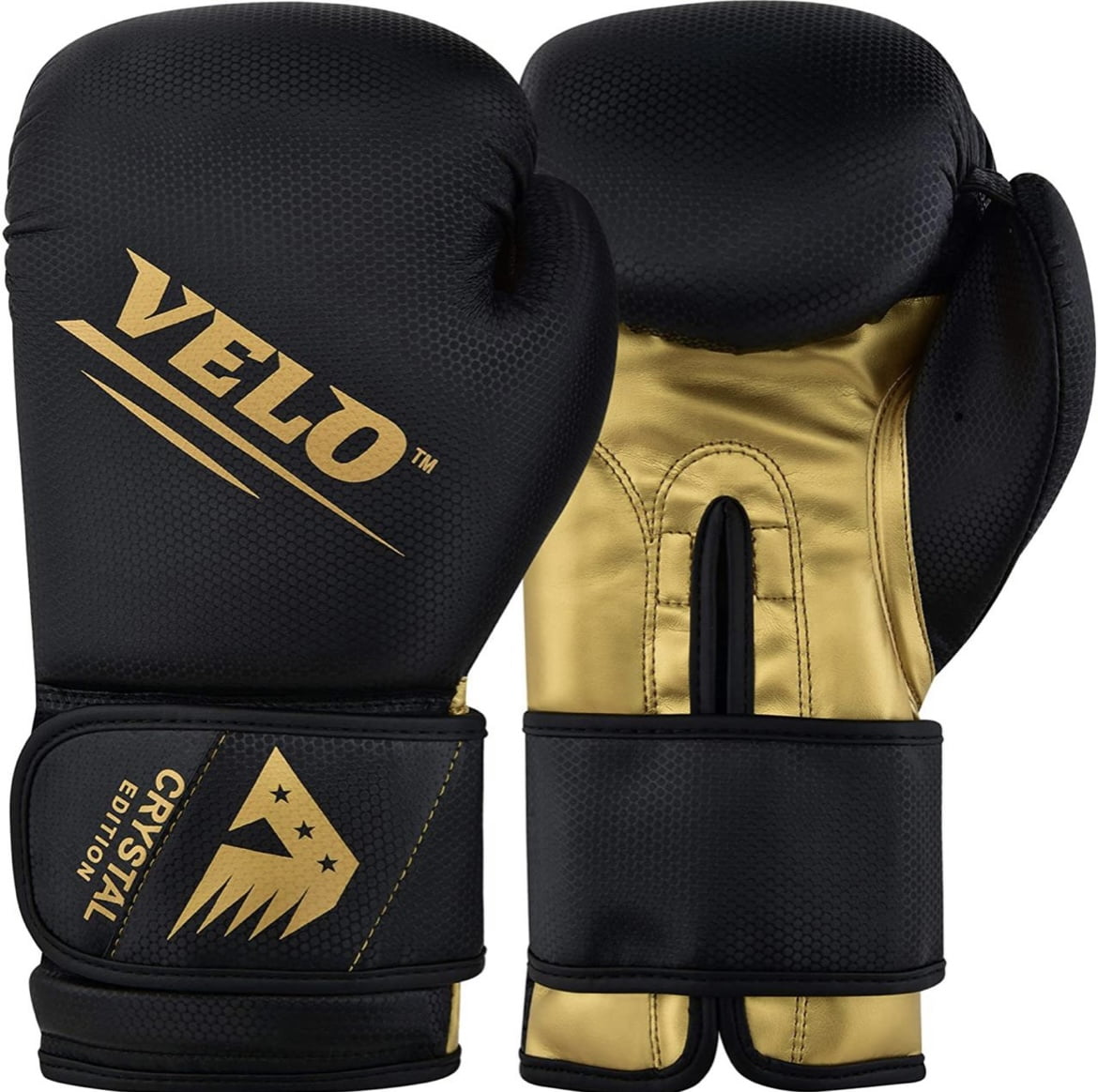 VELO Boxing Gloves Leather Gel Fight Punch Bag Muay thai MMA Kickboxing Sparring 