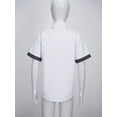 thumbnail image 3 of Linjinx Kids Boys Short Sleeve Button Down Shirt Lapel Collar Oxford Dress Shirt School Uniform Shirt White 170, 3 of 7
