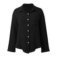 thumbnail image 4 of Yuanlong Womens Blouses Ladies Button Down Lapel Long Sleeved Solid Shirts Spring Autumn Casual Blouses Tops With Pocket, 4 of 5