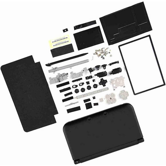 Boîtier Complet, Coque de Réparation Pièces Kit Complet de Remplacement Kit Complet de Boîtier avec Boutons et Résistants pour 3DS TG (Noir)